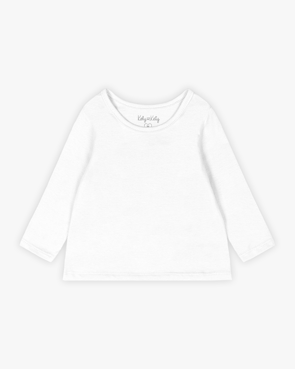 Conjunto Bebê Menina Blusa Manga Longa e Jardineira - Kely Kety - Branco