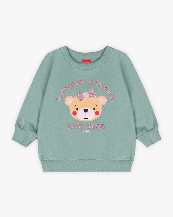 Conjunto Bebê Menina Blusão com Estampa e Calça - Kely Kety - Verde