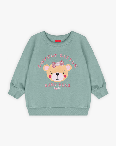 Conjunto Bebê Menina Blusão com Estampa e Calça - Kely Kety - Verde