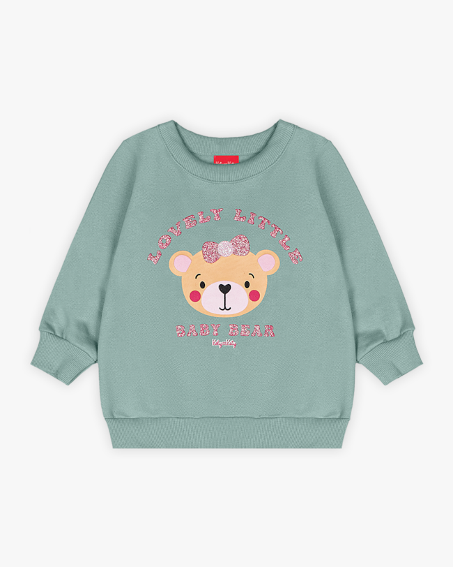 Conjunto Bebê Menina Blusão com Estampa e Calça - Kely Kety - Verde-ab3024fd-73cc-4598-8df4-c630bf285f79