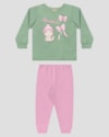 Conjunto Bebê Menina Blusão com Estampa e Calça - Kely Kety - Verde-991b4b0f-5d58-414c-b410-9f652b56f7f0