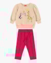 Conjunto Bebê Menina Blusão e Calça em Moletom - Kely Kety - Bege-9582e420-c780-49cc-a395-ae7edb388f4a