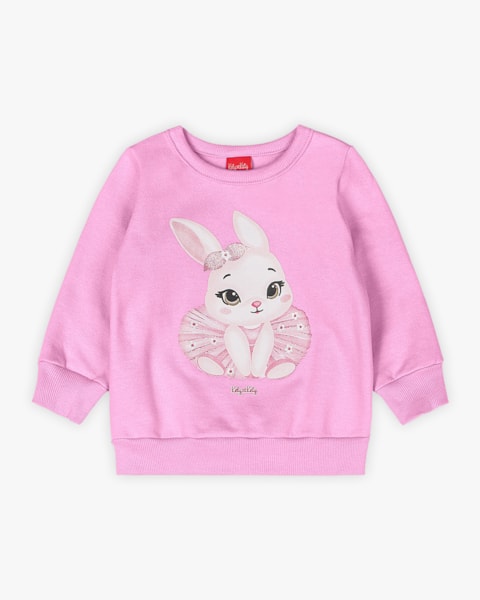 Conjunto Bebê Menina Blusão e Legging Estampa Coelhinho - Kely Kety - Rosa