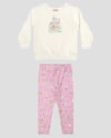 Conjunto Bebê Menina Blusão e Legging Estampada - Kely Kety - Branco-c64a54d0-f679-4abe-ad36-63316e89c55f