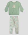 Conjunto Bebê Menina Blusão e Legging Estampada - Kely Kety - Verde-2d28d27b-b06c-441f-a52d-b68790020715
