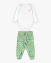 Conjunto Bebê Menina Body e Calça Estampada - Kely Kety - Branco-0a73c740-71be-4d6e-a901-d8686a20162b