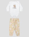 Conjunto Bebê Menina Body e Calça Estampada - Kely Kety - Branco-88fef88a-756a-47b9-9435-20afcdc62217