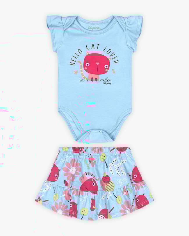 Conjunto Bebê Menina Body e Saia - Kely Kety - Azul-7ba029b5-01c5-4638-ba17-818699fbc348