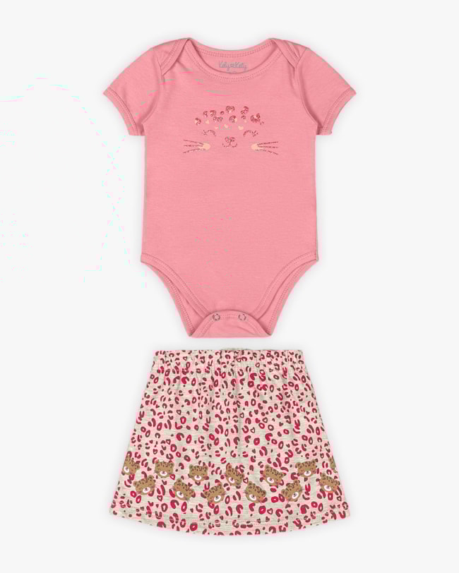 Conjunto Bebê Menina Body e Saia Oncinha - Kely Kety - Bala de Goma-6c58a364-66c5-40db-9182-efa3c207b613