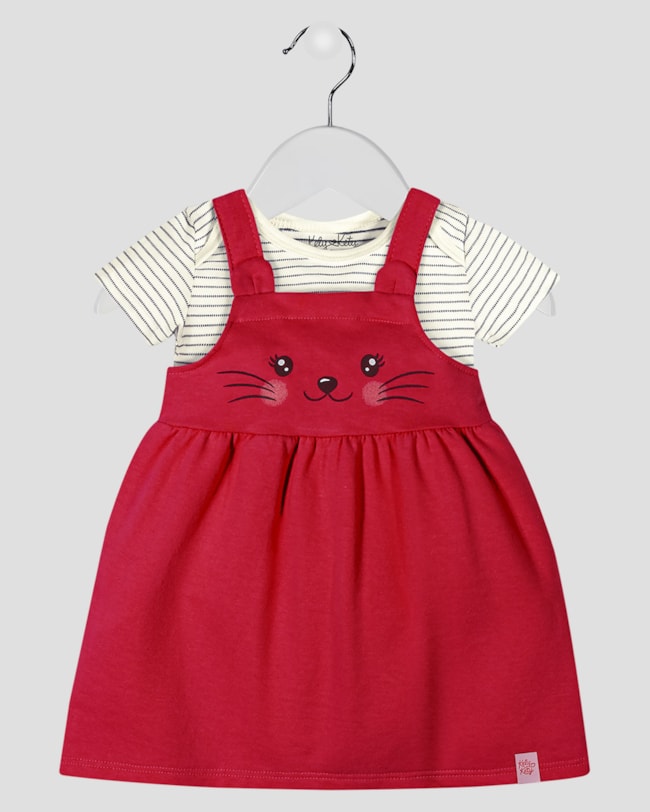 Conjunto Bebê Menina Body e Salopete Kely Kety Branco-4cb7b002-f109-4a3f-a1d4-508ceefddc6c