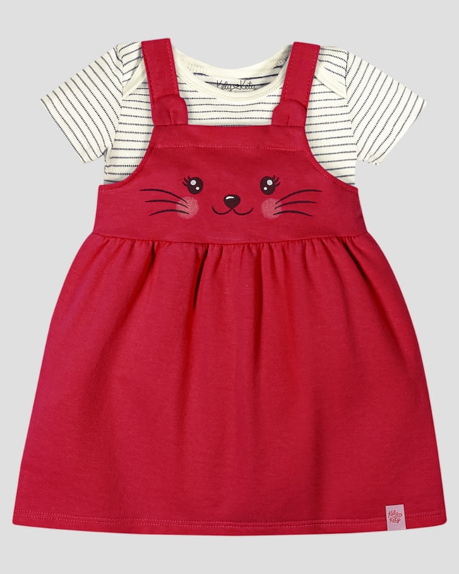 Conjunto Bebê Menina Body e Salopete Kely Kety Branco-fb700192-6296-41ff-8def-da656d25f41b