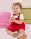 Conjunto Bebê Menina Body e Salopete Kely Kety Branco-8c795d4b-1f91-4e4e-85fc-751648037c2d