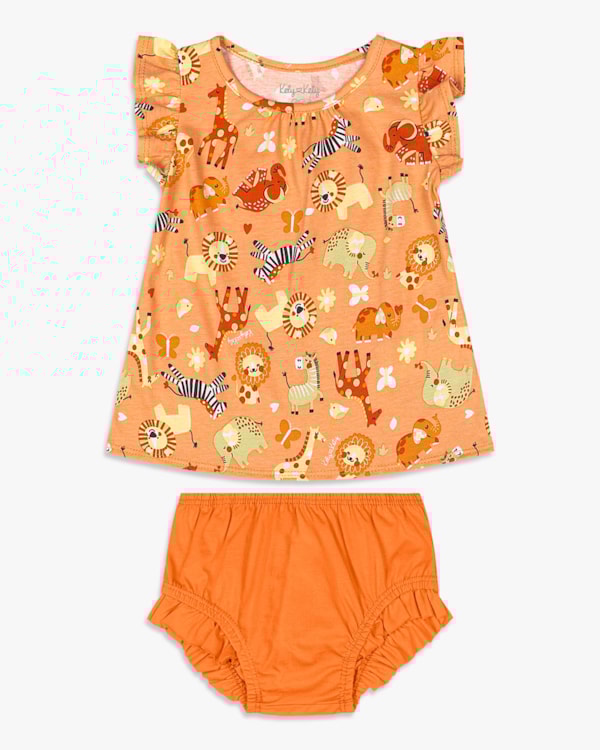 Conjunto Bebê Menina com Blusa e Calcinha - Kely Kety - Peach