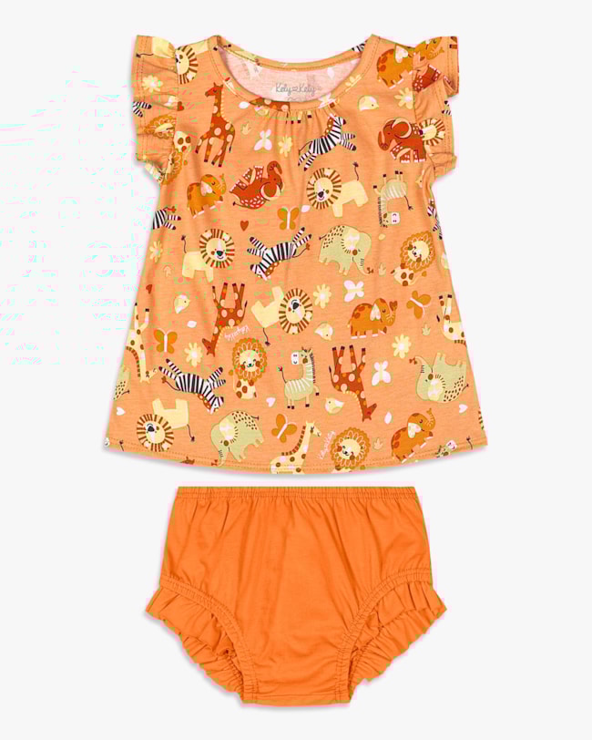 Conjunto Bebê Menina com Blusa e Calcinha - Kely Kety - Peach-8c324630-ccaa-441d-851a-d82024454308