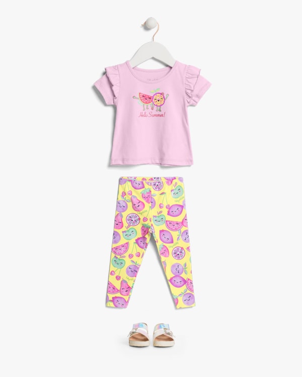 Conjunto Bebê Menina com Blusa e Legging - Kely Kety - Astral