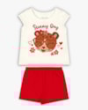 Conjunto Bebê Menina com Blusa e Shorts - Kely Kety - Natural-3bba3a98-9e8e-4049-a712-9976fddc9948