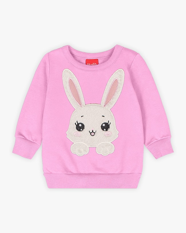 Conjunto Bebê Menina com Blusão Estampa Coelho - Kely Kety - Rosa-91adfe80-479c-4a64-89cd-f02931069a9b