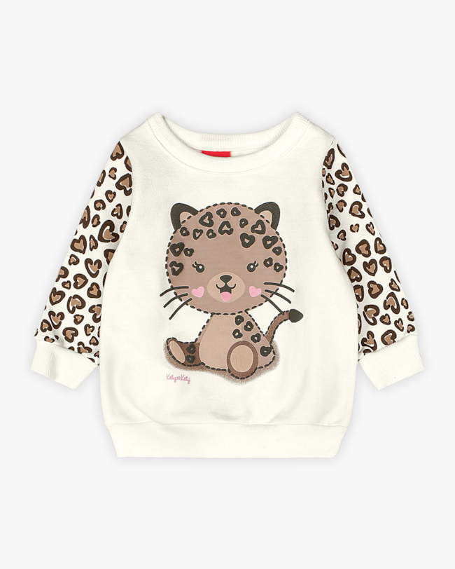 Conjunto Bebê Menina com Blusão Estampa Oncinha - Kely Kety - Branco-c1bd5e72-263c-46f7-bad8-9f0581a4034a