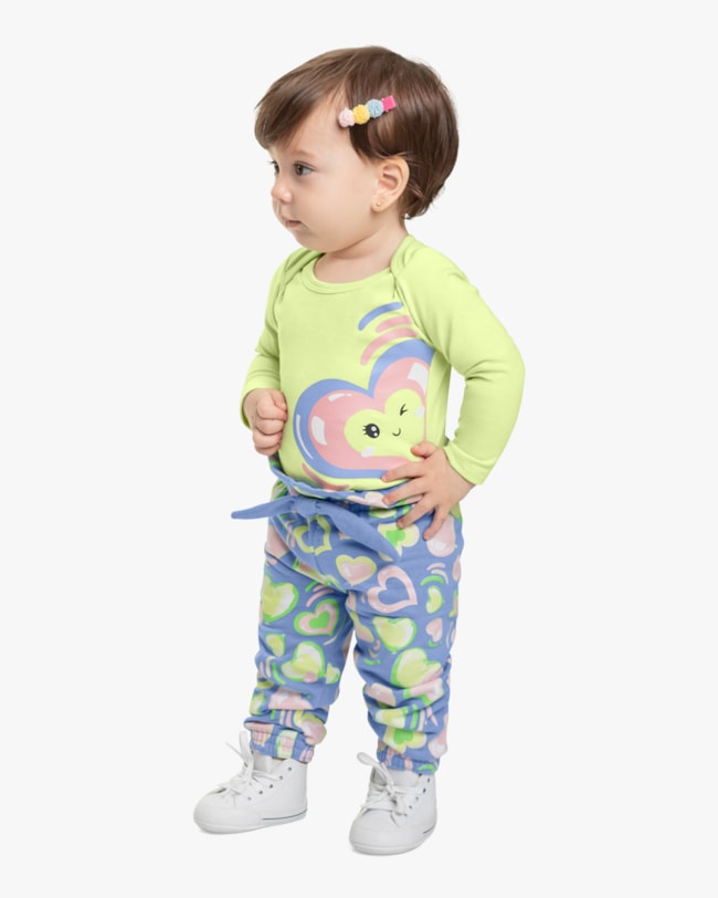 Conjunto Bebê Menina com Body e Calça Kely Kety - Verde-77d747ee-16bc-43ce-be82-fb5dffd171b6