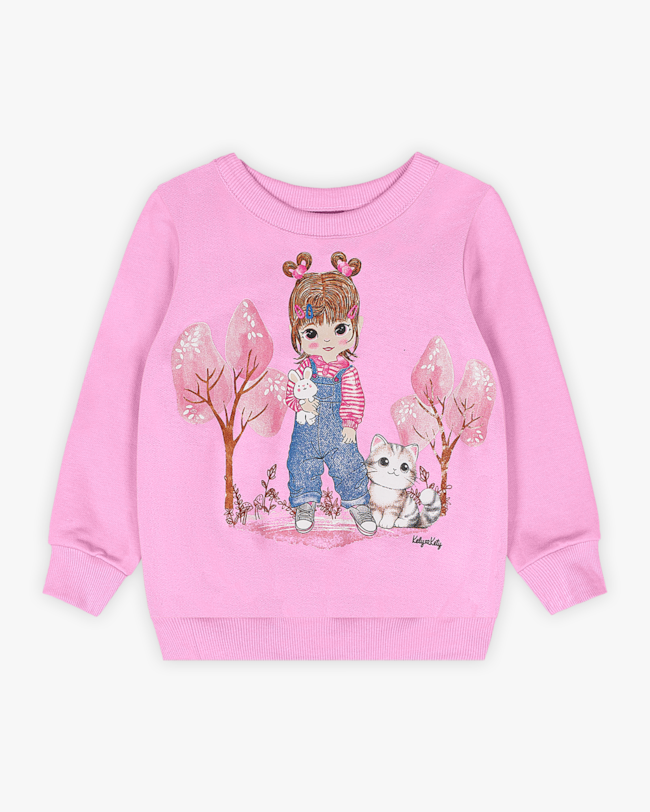 Conjunto Bebê Menina em Moletom com Estampa - Kely Kety - Rosa-55cf3534-8b2f-41ec-9f11-9107764d556a