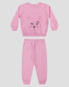 Conjunto Bebê Menina em Moletom Estampa Ursinho - Kely Kety - Rosa-42930d6c-552f-480f-bb5c-a074e4dca16a