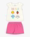 Conjunto Bebê Menina Estampa Dia Feliz - Kely Kety - Natural-2d2b14da-01a0-4a88-9293-aece13ad9cae
