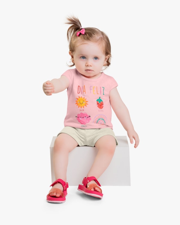 Conjunto Bebê Menina Estampa Dia Feliz - Kely Kety - Sugar