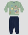 Conjunto Bebê Menino Blusão Bichinhos e Calça - ReiRex - Verde-f72ed6be-a1aa-4f3c-9fae-e37730ae2960