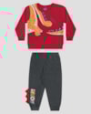 Conjunto Bebê Menino Blusão e Calça Estampa Dino - ReiRex - Vermelho-33d9db45-7da9-484f-8d72-1b6d97c38b35