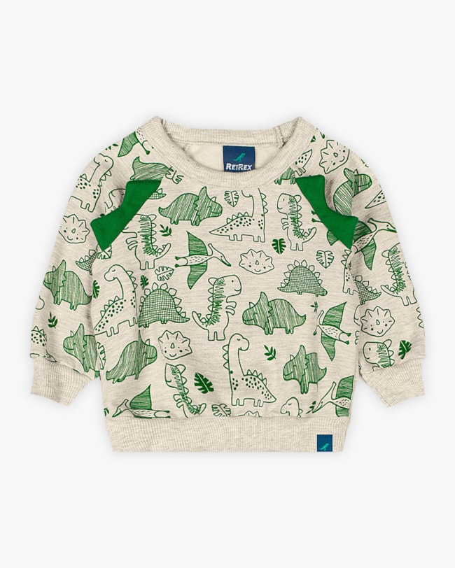 Conjunto Bebê Menino Blusão Estampado e Calça - ReiRex - Mescla-758fc72a-449f-445d-8d42-90735a262c2a