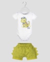 Conjunto Bebê Menino Body e Bermuda Estampa Dino - ReiRex - Branco-c610a893-e4a7-4c53-b9d2-0c8c4848a340