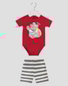 Conjunto Bebê Menino Body e Bermuda Estampado ReiRex Vermelho-a5c9787a-0f38-494f-9e0b-0f1123404346