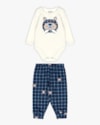 Conjunto Bebê Menino Body e Calça Estampa Urso - ReiRex - Branco-61e1f013-908e-49aa-a7a5-b25346481bdb