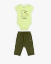Conjunto Bebê Menino Body Estampa Dino e Calça - ReiRex -Matcha-28c54d6c-2309-476f-a7f0-ed265204817a