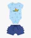 Conjunto Bebê Menino Body Estampado e Bermuda - ReiRex - Azul-38f060d4-a8cb-4205-8813-97a884ac6d1c