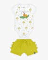 Conjunto Bebê Menino Body Estampado e Bermuda- ReiRex - Branco-86bf7653-562f-4e14-a2ed-8db8151c40df