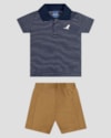 Conjunto Bebê Menino Camisa Polo e Bermuda ReiRex Azul-49740263-a787-40d6-97df-492891ac02eb