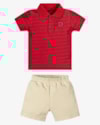 Conjunto Bebê Menino Camisa Polo e Bermuda - ReiRex -Tomato-7769aa3d-1886-4f76-9532-627db69aee61