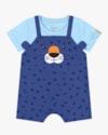 Conjunto Bebê Menino Camiseta e Jardineira Estampada - ReiRex - Azul-f0d08ebd-6344-4004-bcc7-31b273243799