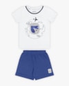 Conjunto Bebê Menino Camiseta Estampada e Bermuda - ReiRex - Branco-791f663a-1fd5-46d3-be85-cdc6ff2a5cdd