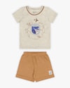 Conjunto Bebê Menino Camiseta Estampada e Bermuda - ReiRex - Mescla-71f630d5-cfad-4b2a-8f51-1d1684b04cd3