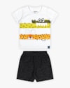 Conjunto Bebê Menino Camiseta Interativa e Bermuda - ReiRex- Branco-855ade49-1d57-4038-b146-983ec70b3529