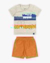 Conjunto Bebê Menino Camiseta Interativa e Bermuda - ReiRex- Mescla-6a662ffe-98fe-4b04-be52-f0e73c8b7153