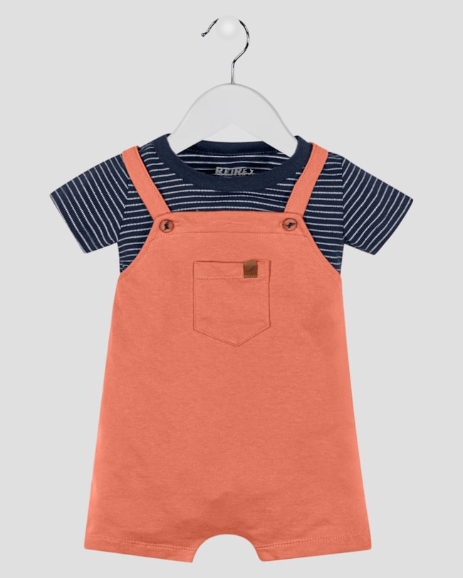 Conjunto Bebê Menino Camiseta Listrada e Jardineira - ReiRex - Oxford-f3277d97-a257-47f0-b985-9a9bb010e6ff