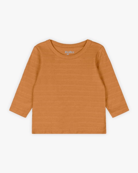 Conjunto Bebê Menino Camiseta Manga Longa e Jardineira - Reirex - Marrom