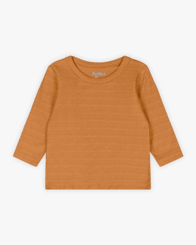 Conjunto Bebê Menino Camiseta Manga Longa e Jardineira - Reirex - Marrom-223eef86-a9ac-4ab1-b3d7-8bee7d94182b