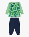 Conjunto Bebê Menino com Blusão Estampado - ReiRex - Verde-e09bcea5-e1ee-4192-b60b-48893598693e