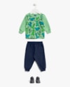 Conjunto Bebê Menino com Blusão Estampado - ReiRex - Verde-f865ecd7-4e81-4901-a14f-4b938440c539