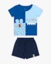 Conjunto Bebê Menino com Estampa Interativa - ReiRex - Azul-24b2d9c4-9fc9-43a0-8974-3021c453cefe