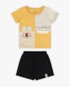 Conjunto Bebê Menino com Estampa Interativa - ReiRex - Mostarda-f160514c-daf7-4e90-850a-94c58a82b540